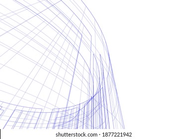 Abstract architecture buildings vector 3d illustration