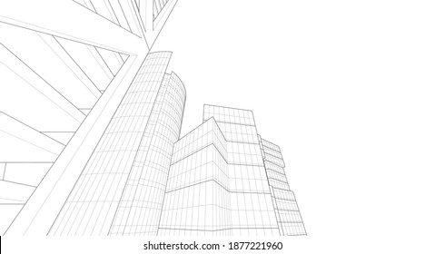 Resumen de edificios de arquitectura vector 3d ilustración