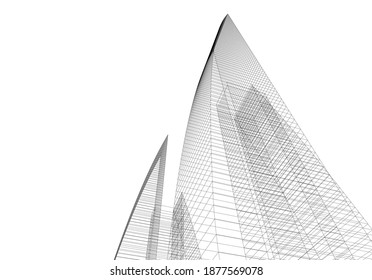 Resumen de edificios de arquitectura vector 3d ilustración