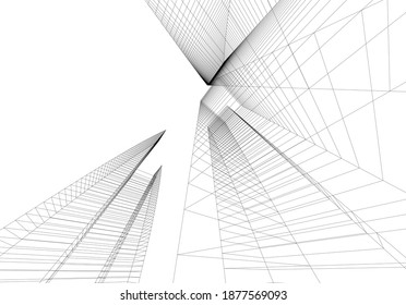 Resumen de edificios de arquitectura vector 3d ilustración