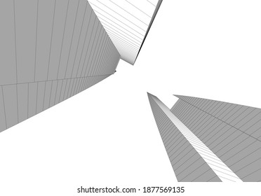 Abstract architecture buildings vector 3d illustration