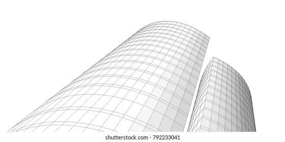 abstract architecture buildings vector illustration