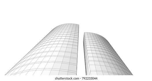 abstract architecture buildings vector illustration