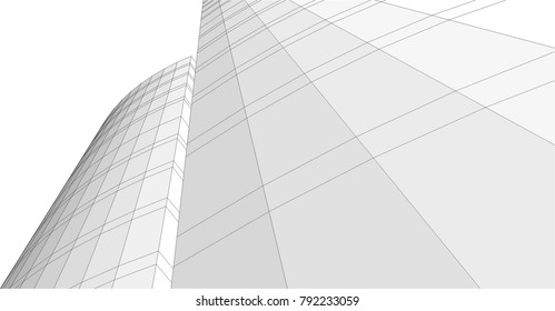 abstract architecture buildings vector illustration