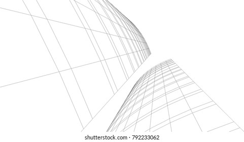 abstract architecture buildings vector illustration