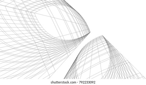 abstract architecture buildings vector illustration