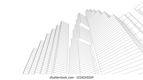 abstract architecture city 3d illustration 