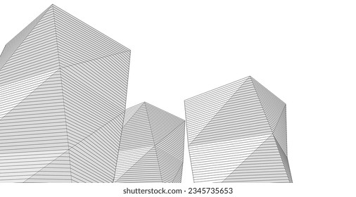 abstract architecture city 3d illustration