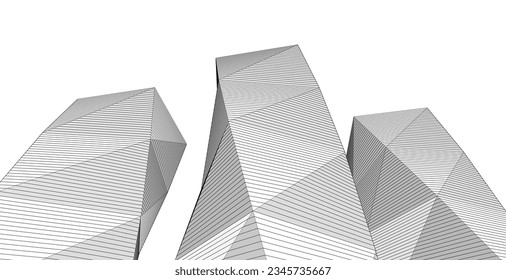 abstract architecture city 3d illustration