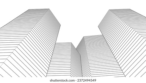 abstract architecture city 3d rendering