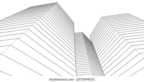 abstract architecture city 3d rendering