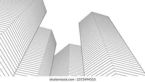 abstract architecture city 3d rendering