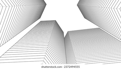 abstract architecture city 3d rendering