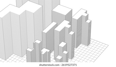 Arquitectura abstracta Ciudad Renderización 3D