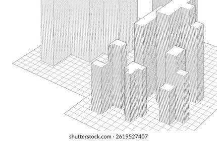 Arquitectura abstracta Ciudad Renderización 3D