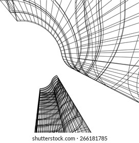 Abstract architecture. City building background