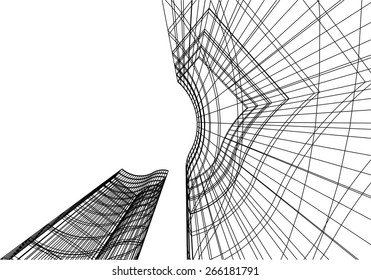 Abstract architecture. City building background