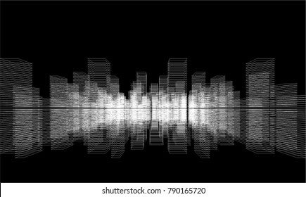 abstract architecture, city buildings vector illustration