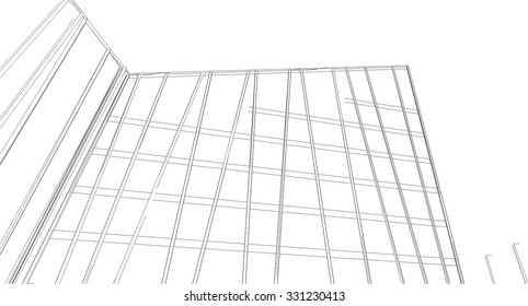 Abstract architecture. City skyscrapers vector illustration