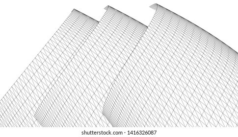 
abstract architecture concept 3d illustration