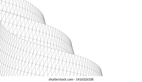 
abstract architecture concept 3d illustration