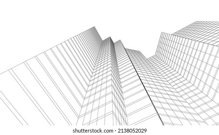 ilustración 3d del concepto de arquitectura abstracta