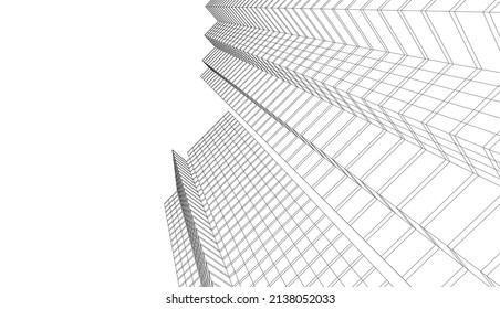 abstract architecture concept 3d illustration