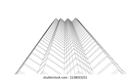 abstract architecture concept 3d illustration