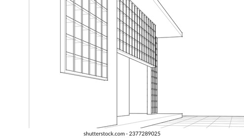 abstract architecture concept 3d illustration