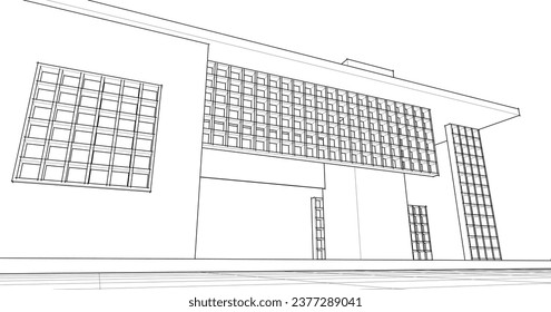ilustración 3d del concepto de arquitectura abstracta