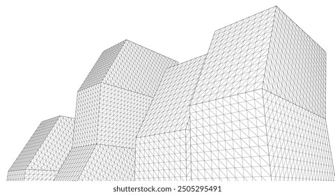 
abstract architecture concept 3d illustration