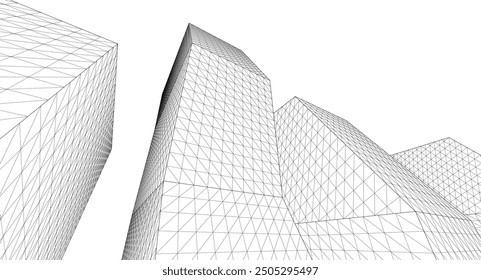 
abstraktes Architekturkonzept 3D-Illustration