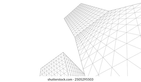 
abstraktes Architekturkonzept 3D-Illustration