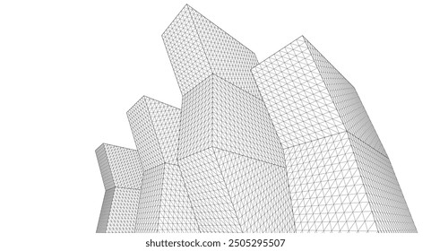 
abstract architecture concept 3d illustration