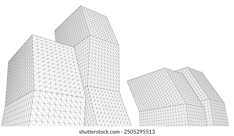 
abstraktes Architekturkonzept 3D-Illustration
