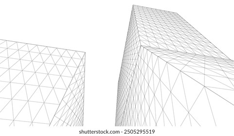 
abstract architecture concept 3d illustration
