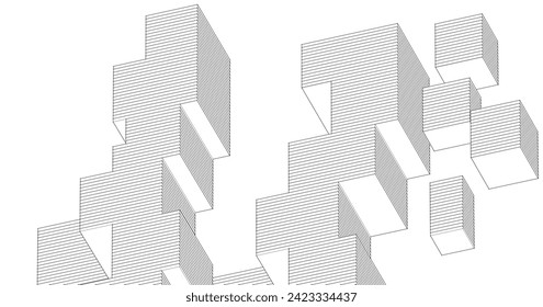 abstract architecture concept 3d rendering
