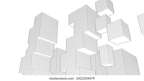 abstract architecture concept 3d rendering