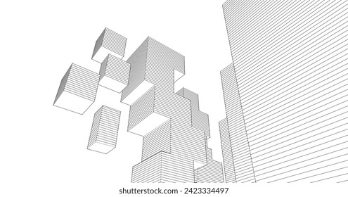 abstract architecture concept 3d rendering