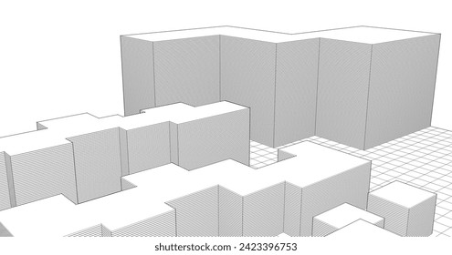 abstract architecture concept 3d rendering