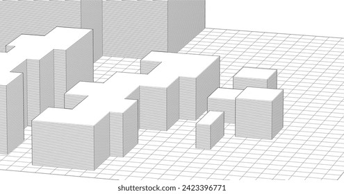 abstract architecture concept 3d rendering