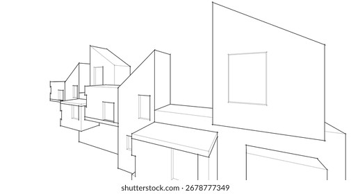 abstract architecture concept building 3d