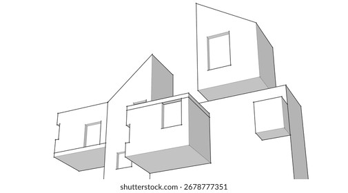 abstract architecture concept building 3d