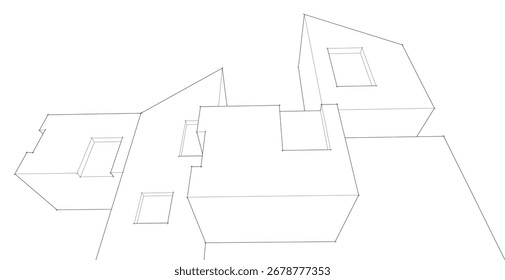 conceito de arquitetura abstrata edifício 3d