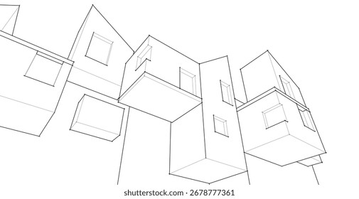 abstract architecture concept building 3d