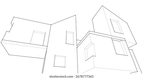 abstract architecture concept building 3d