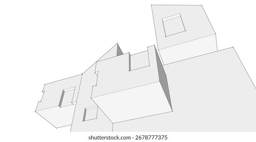 abstract architecture concept building 3d