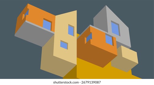 abstract architecture concept building 3d