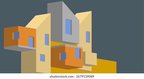 abstrakte Architektur Konzept Gebäude 3D