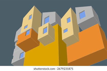 abstract architecture concept building 3d